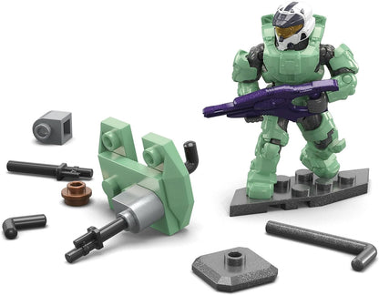 Mega Construx Halo Infinite Spartan Mission Bazaar Battlefield Conjunto de 2 figuras articuladas 6 cm + acessórios, pequeno