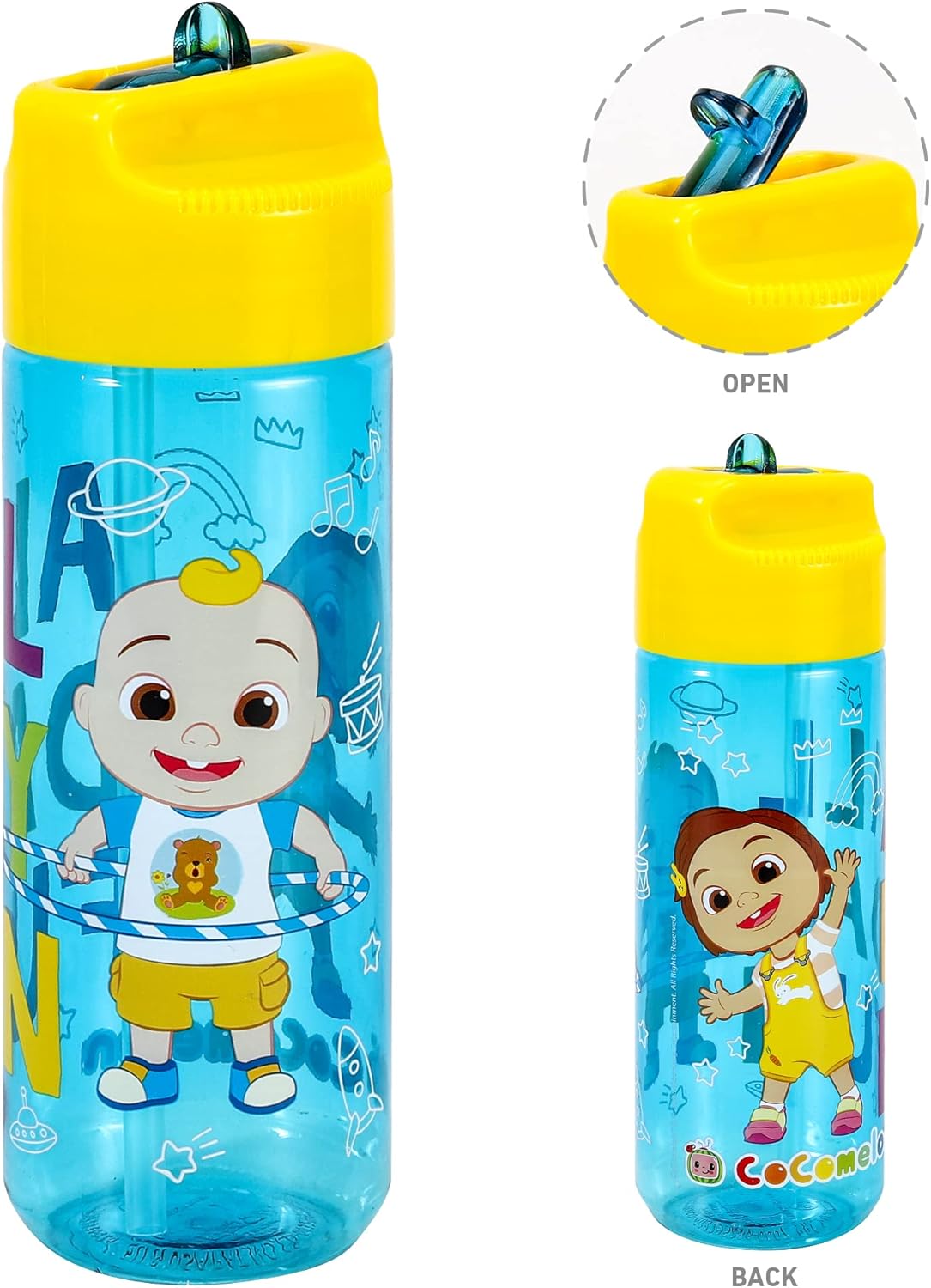 Zawadi Global Conjunto de lancheira infantil Cocomelon Kids - lancheira isolada, lancheira com vários compartimentos e garrafa de água de 540 ml - conjunto de comida para almoço de viagem escolar, sem BPA