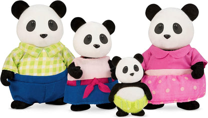 Li'l Woodzeez 6154M Li’l Woodzeez – Família Skyhopper Panda – Conjunto de 5 peças com estatuetas em miniatura e livro de histórias – Brinquedos de animais e acessórios Acc Tiere para crianças a partir de 3 anos, multicolorido