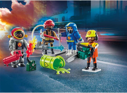 Playmobil 71468 Minhas Figuras: Resgate de Incêndio, com figuras personalizadas e acessórios removíveis, dramatização divertida e imaginativa, conjuntos de jogos variados adequados para crianças a partir de 5 anos