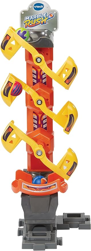 VTech Marble Rush Magentic Dino Adventure, Set de Construcción para Niños, 10 Canicas y 100 Piezas de Construcción, Juguete de Construcción, Dinosaur Marble Rush con Efectos de Luz y Sonido para 4, 5, 6 años + Versión en Inglés