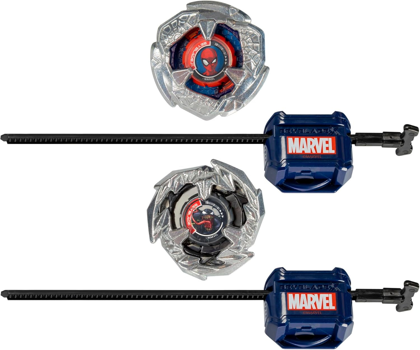 Beyblade X Marvel Collab Spider-Man 3-60F vs. Venom 3-80N Conjunto Multipack