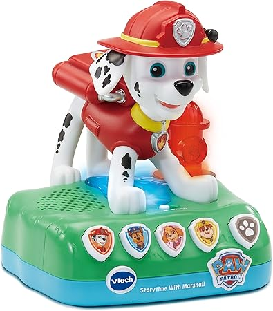 VTech PAW Patrol - Storytime With Marshall, brinquedo oficial PAW Patrol com 4 histórias, música e sons, luz noturna e cronômetro, presente para crianças de 3, 4, 5 anos ou mais, versão em inglês