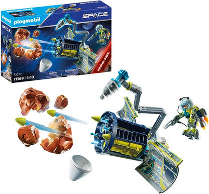 Playmobil Pacote promocional 71369 Space Meteoroid Destroyer, missão no espaço sideral, dramatização divertida e imaginativa, conjunto de jogos adequado para crianças de 4 anos ou mais