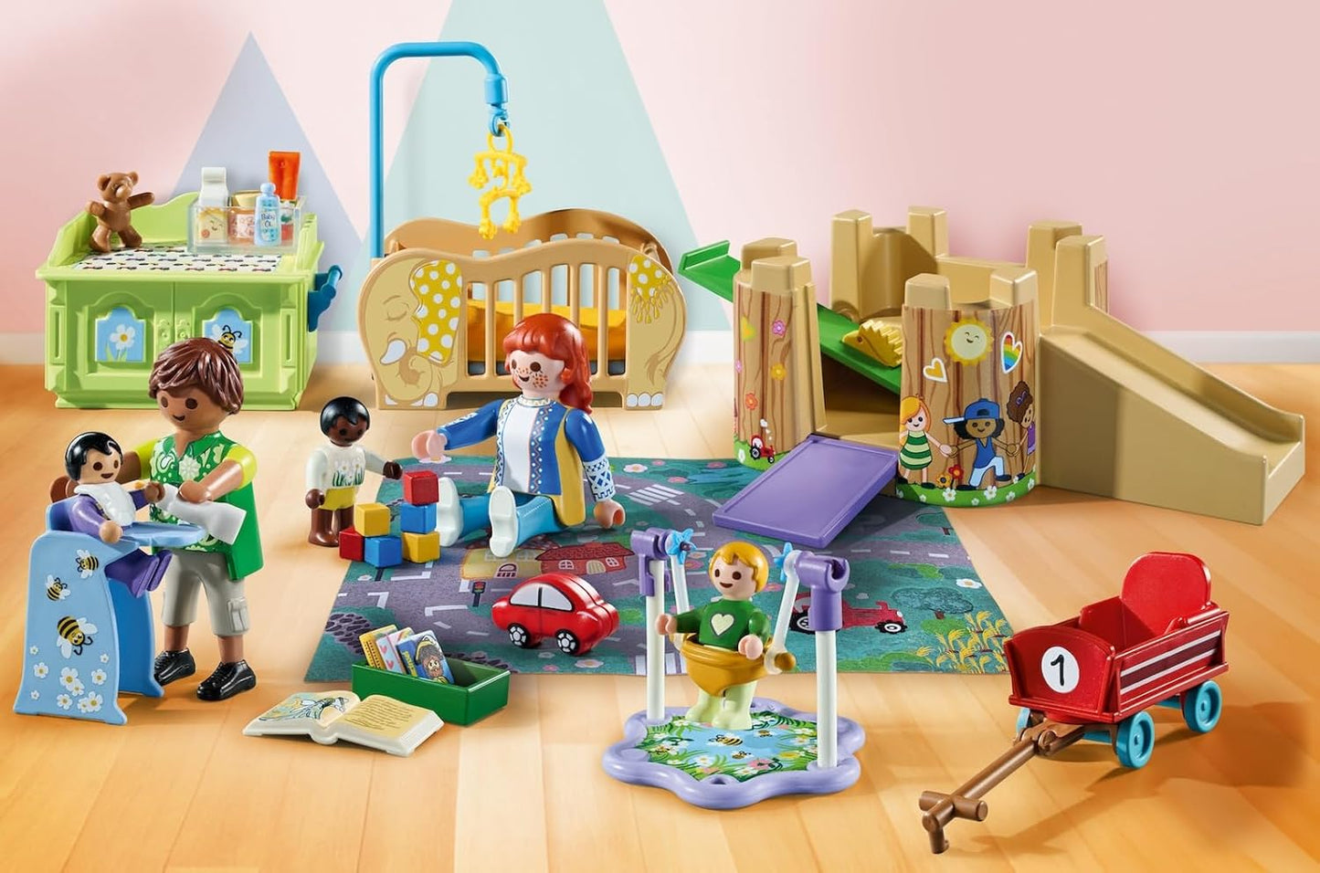 Playmobil 71649 MyLife: pacote promocional para grupos infantis, incluindo cinco figuras, torre de brincar, escorregador e muitos acessórios adoráveis, conjuntos de jogos detalhados adequados para crianças de 4 anos ou mais