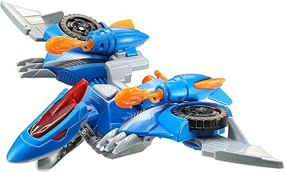 VTech Switch & Go Dinos Dino Launcher 2 em 1, brinquedo de dinossauro interativo com luzes e efeitos sonoros, transformando 2 dinossauros em 1 super carro, para crianças 3, 4, 5, 6 +, versão em inglês