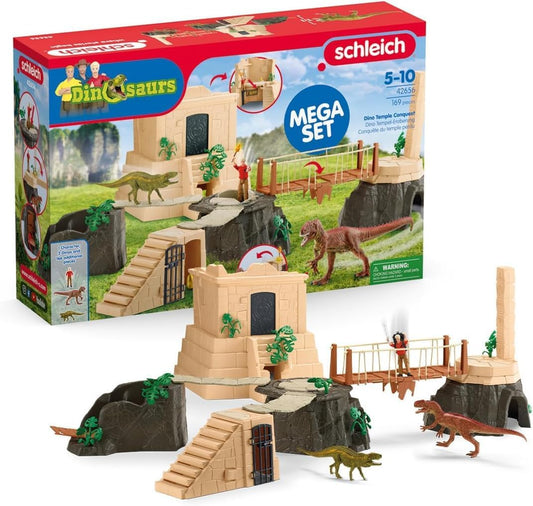 Schleich 42656 Conquista do Templo Dino Mega Set, a partir de 5 anos, DINOSSAUROS - Playset, 169 peças