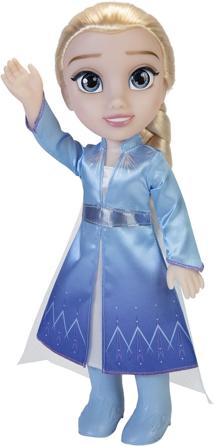 Frozen  Boneca de viagem Disney 2 Elsa, boneca de 14 ”/ 35 cm de altura, inclui vestido de moda icônico inspirado em filmes, botas e cabelo longo trançado para brincadeiras adicionais, para meninas a partir de 3 anos