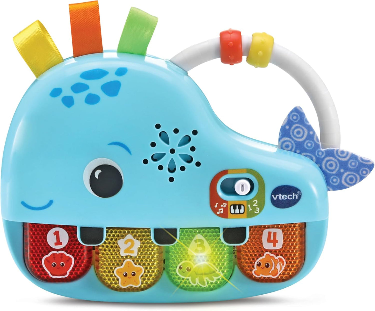 VTech Baby Ocean Buddies Animal Band, 3 instrumentos musicais interativos com sons e frases, ensina animais e cores, brinquedo musical, presente para bebês de 3, 6, 12, 18 meses ou mais, versão em inglês