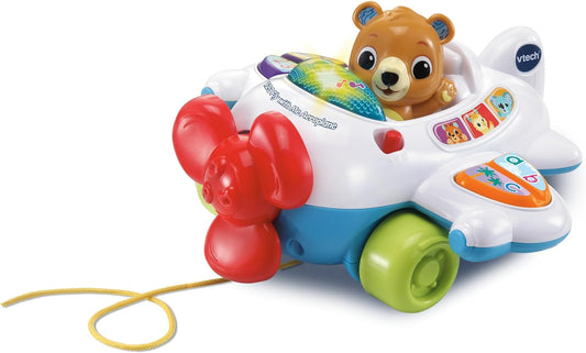 VTech Baby 123 Avión Fly with Me, Juguete Interactivo con Hélice Giratoria, Números, Sonidos de Letras, Canciones y Frases, Regalo para Bebés de 12, 18, 24 Meses+, Versión en Inglés