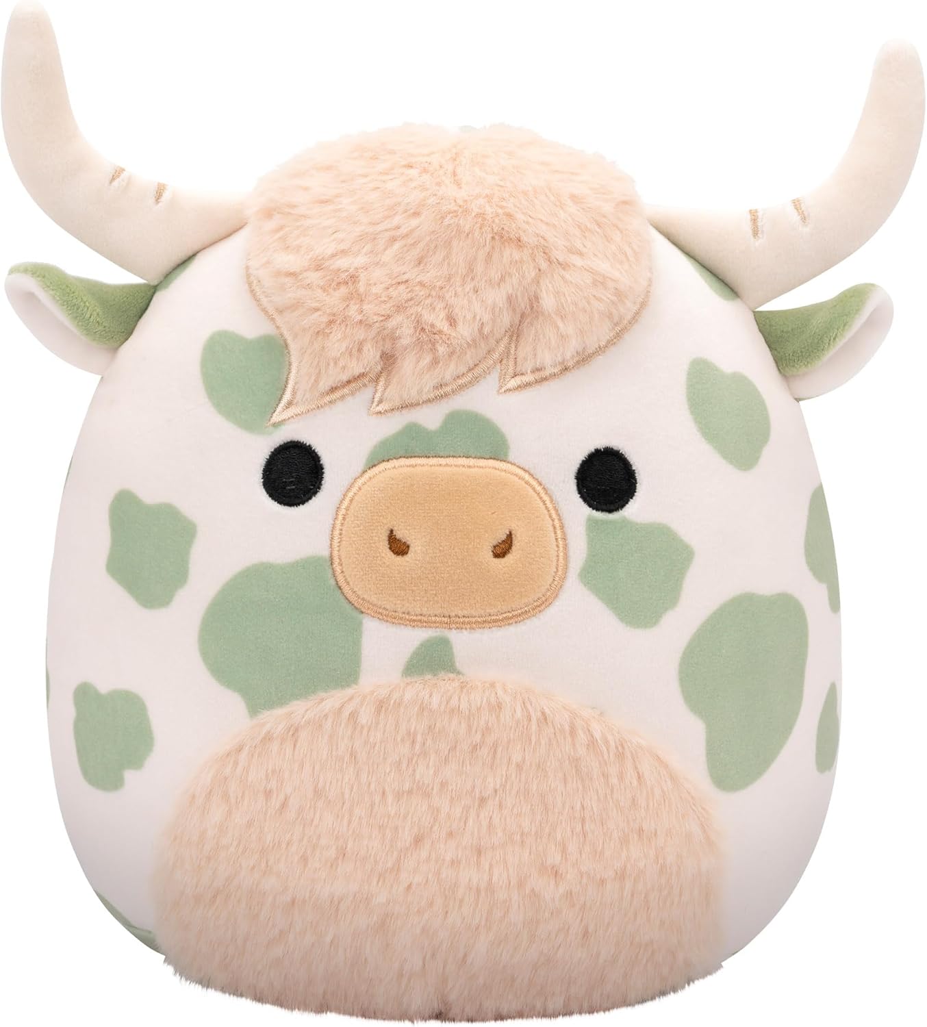 Squishmallows Original 7.5 pulgadas - Celestino, la vaca de las tierras altas con manchas verdes salvia