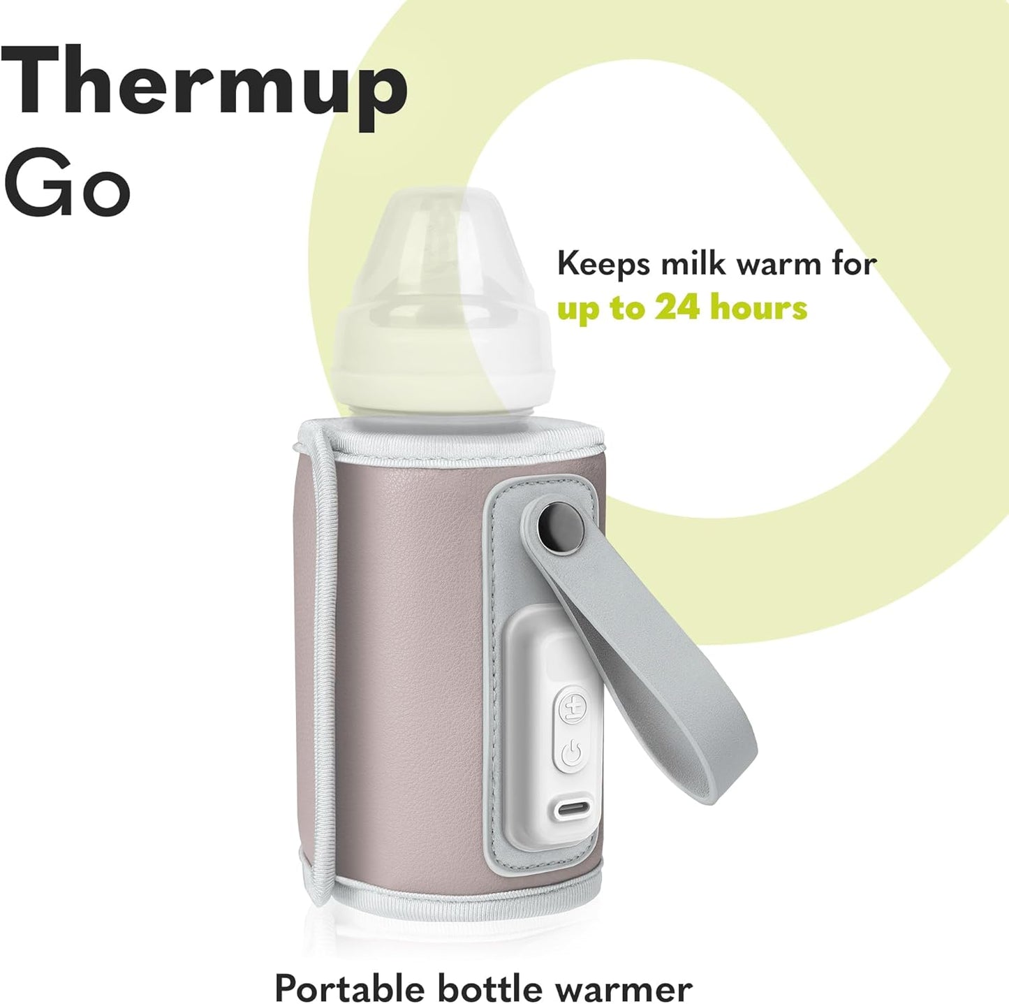 Aquecedor de mamadeiras portátil LIONELO Thermup Go para manter a temperatura, cabo USB alimentado para manter o leite e a comida do bebê aquecidos, aquecedor de mamadeiras para carro para temperatura constante, sem BPA, compacto e leve