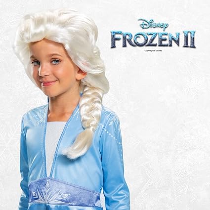 DISGUISE Peruca Elsa oficial da Disney para crianças, acessórios congelados perucas infantis tamanho único