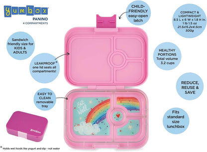 Yumbox Recipiente de lancheira Bento à prova de vazamentos Panino para crianças e adultos (azul surf (bandeja de urso polar))