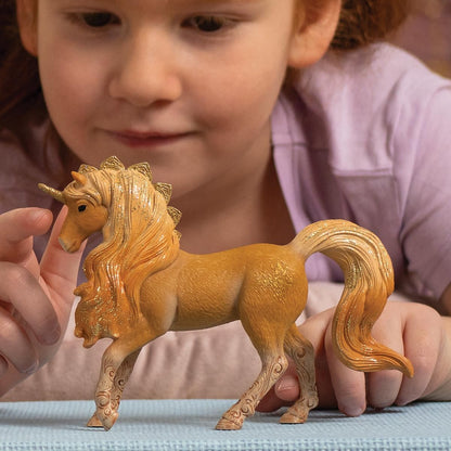 Schleich 70822 BAYALA Apollon Unicorn Stallion Figurine para maiores de 5 anos, marrom dourado