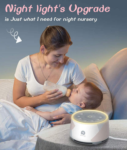 Dreamegg Máquina de ruído branco, máquina de som de sono D1Pro para bebês, crianças e adultos, chupeta de sono para bebês 3 em 1, luz noturna atualizada, 29 sons naturais de alta fidelidade, adequada para dormir em casa, berçário, presente de escritório