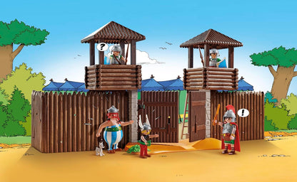 Playmobil 71542 Asterix: Roman Camp, emocionante conquista do acampamento pelos gauleses, incluindo poção mágica para aumentar a força, conjuntos de jogos detalhados adequados para crianças a partir de 5 anos