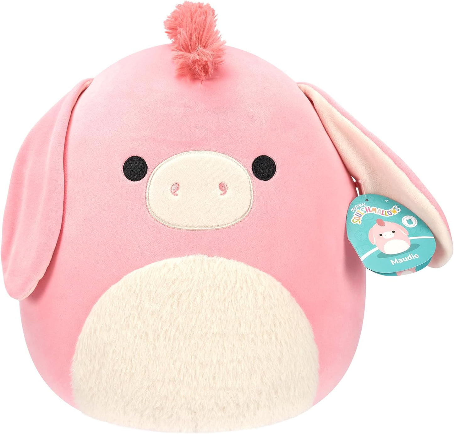 Squishmallows SQCR05498 20 polegadas-Maudie The Pink Donkey, multicolor