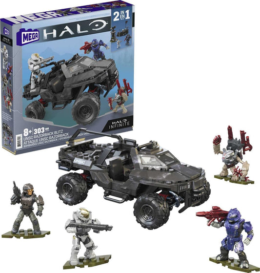 MEGA Halo UNSC Razorback Blitz Vehicle Halo Infinite Construction Set, brinquedos de construção para meninos, GYG59