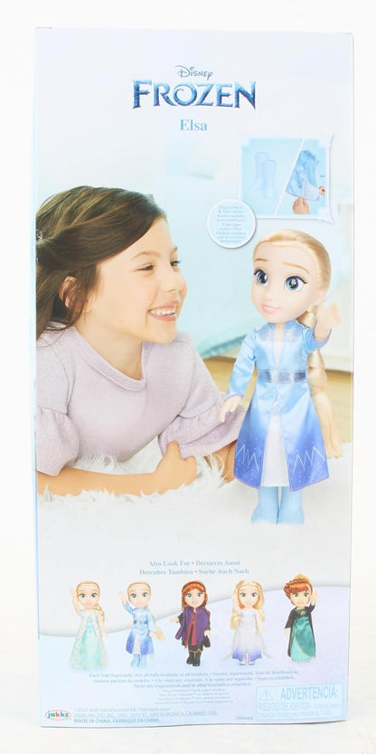 Frozen  Boneca de viagem Disney 2 Elsa, boneca de 14 ”/ 35 cm de altura, inclui vestido de moda icônico inspirado em filmes, botas e cabelo longo trançado para brincadeiras adicionais, para meninas a partir de 3 anos