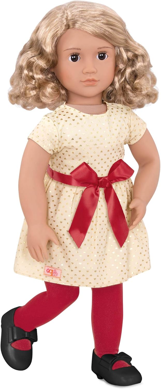 Our Generation BD31250C1Z Muñeca navideña de lujo con vestido y lazo de Noelle de 46 cm y accesorios para niños a partir de 3 años