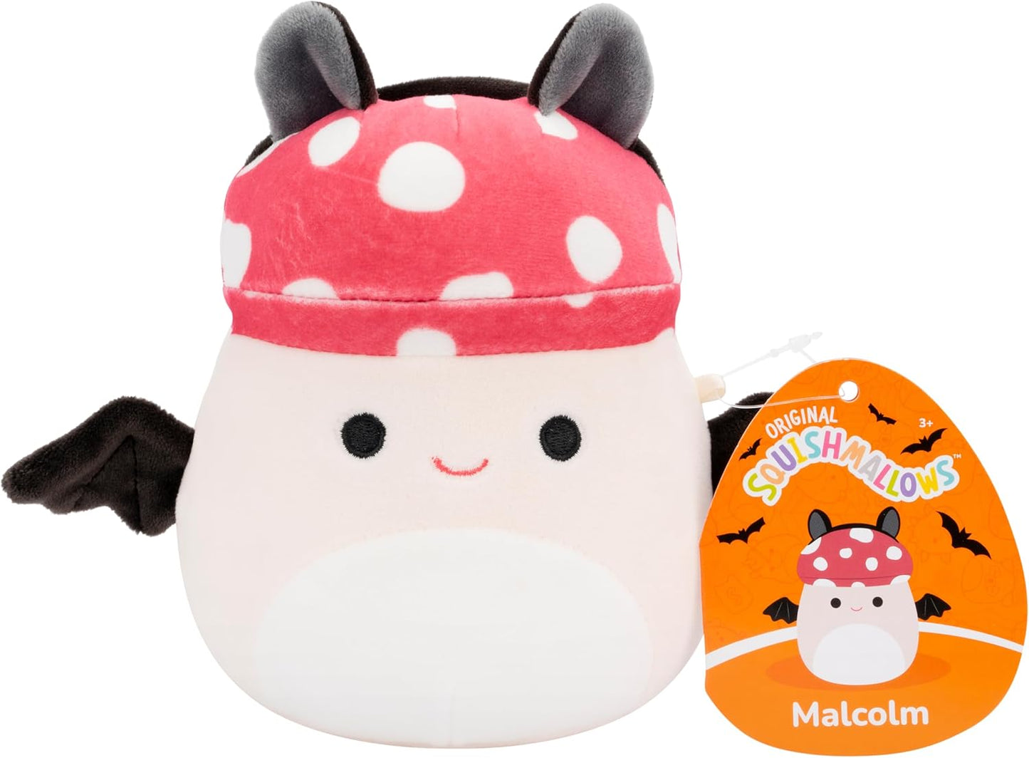 Squishmallows Original 5 polegadas Halloween 4-Pack - Gabin Pumpkin Axolotl, Fitzy Goblin Holding Latte, Malcolm Bat Mushroom, Ms. K Purple Clown - Official Jazwares Plush (Little)