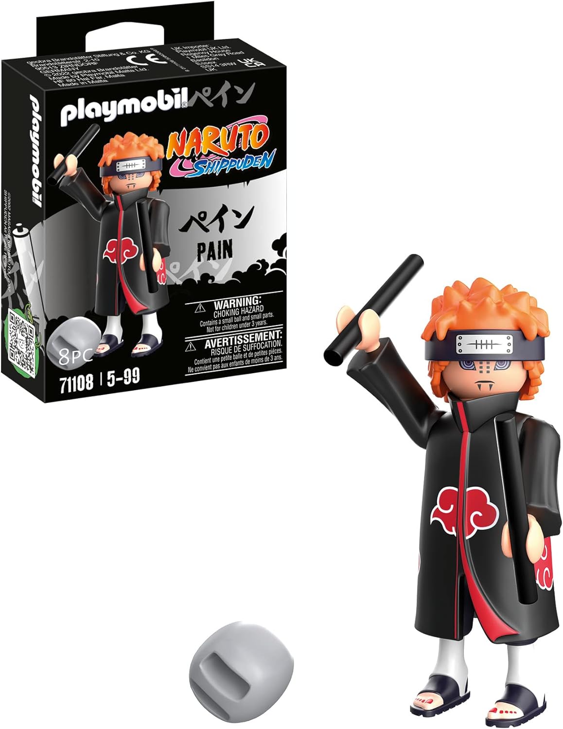 Playmobil 71108 Naruto: Pain Figure Set, Figura de coleccionista de anime Naruto Shippuden, set de juego adecuado para niños y fanáticos a partir de 5 años