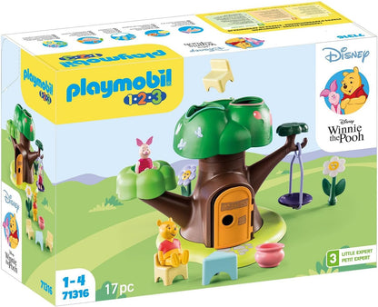 Playmobil 71316 1.2.3 e Disney: Winnie's & Piglet's Tree House, Winnie-the-Pooh, brinquedos educativos para crianças pequenas, brinquedos para presentear e dramatizações divertidas e imaginativas, conjuntos de jogos para crianças com mais de 12 meses