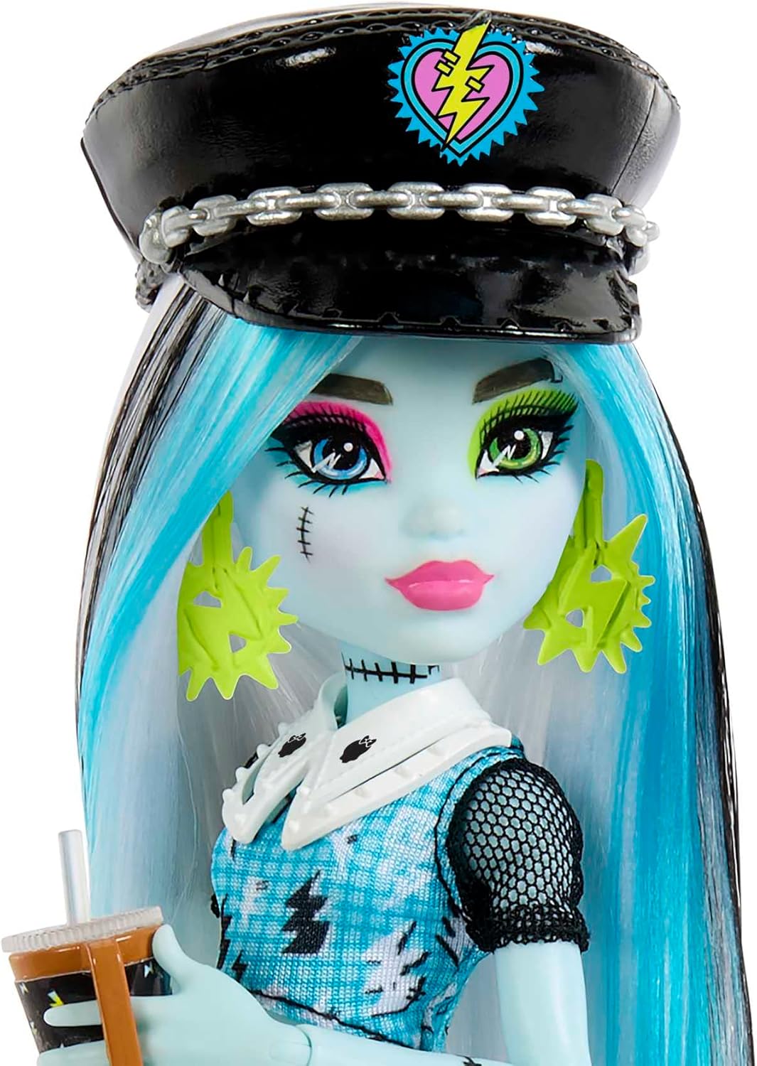 Monster High Boneca e conjunto de moda, Frankie Stein com armário de vestir e mais de 19 surpresas, Skulltimate Secrets, HKY62