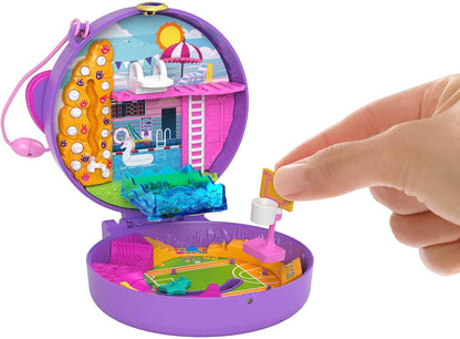 Polly Pocket Boneca e acessórios, compacto com bonecas Micro Bella e Friend, 5 revelações, time de futebol, HCG14