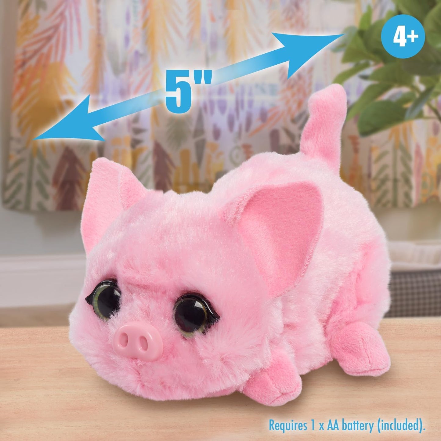 FurReal My Minis Piglet brinquedo interativo, pequeno leitão de pelúcia com movimento, rosa, pelúcia macia, brinquedos infantis para maiores de 4 anos