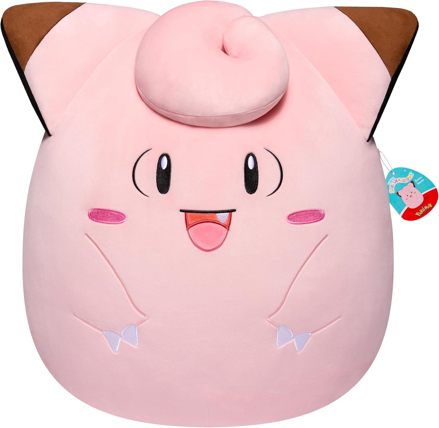 SQUISHMALLOWS SQPK00048 20 polegadas Adicione Clefairy ao seu esquadrão, Jumbo de pelúcia ultramacio, brinquedo de pelúcia Kelly oficial, multicolorido