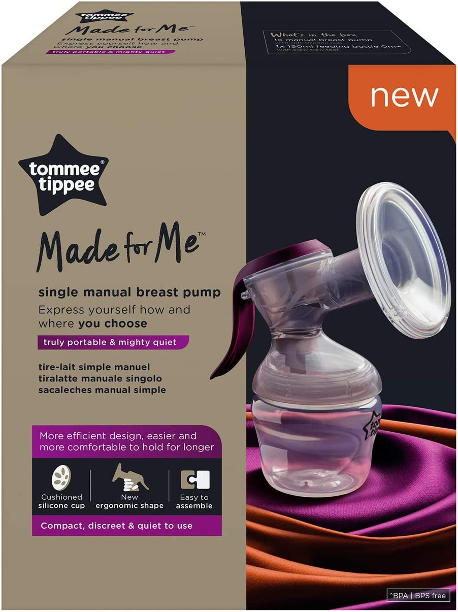 Tommee Tippee Made for Me Extractor de leche manual Mango ergonómico BPA Transparente