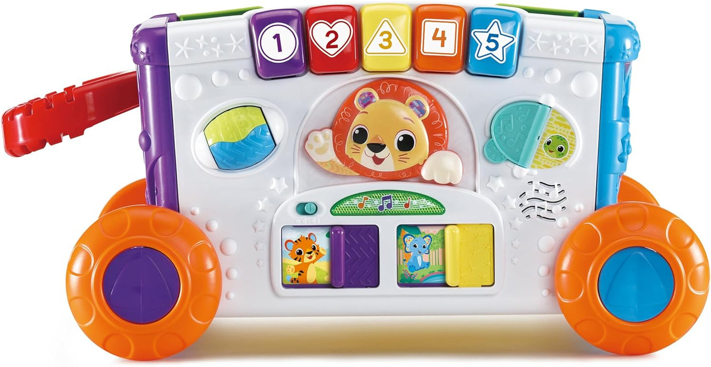 VTech Baby Sort &amp; Discover Activity Cart, Panel de actividades con luces y materiales manipulativos, animales, números y colores, juguete interactivo, regalo para niños de 12, 18, 24 meses y más, versión en inglés