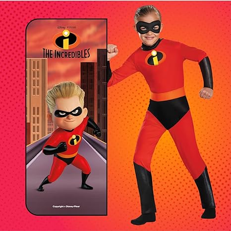 DISGUISE  Disney Official The Incredibles Costume Kids, Dash Costume Kids Fancy Dress Up Outfit, Trajes de super-heróis para crianças, Trajes do Dia Mundial do Livro para meninos