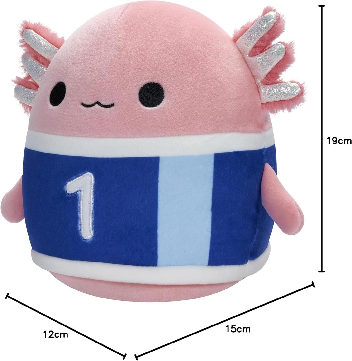 Squishmallows Original Archie the Axolotl de 7,5 polegadas com camisa de futebol - Little Official Plush