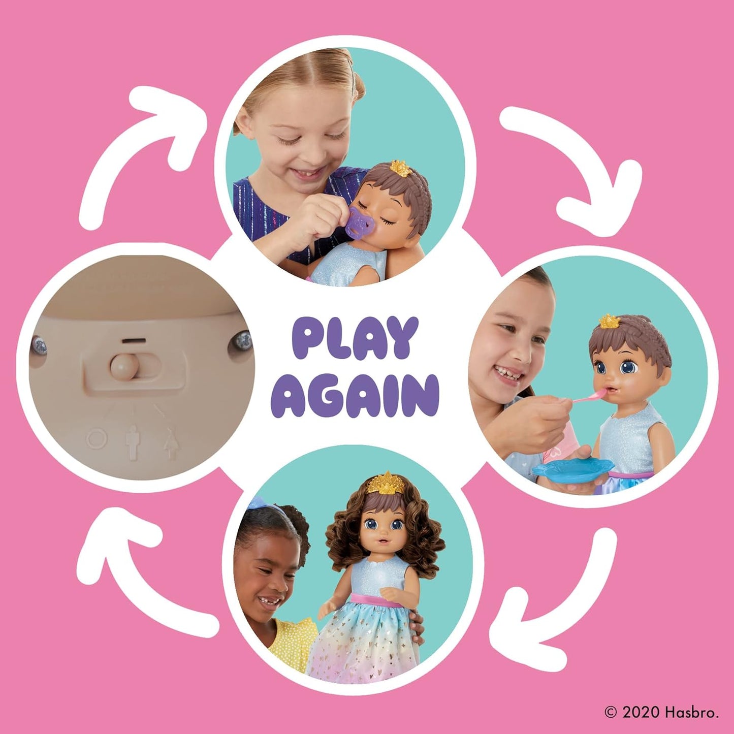 ¡La princesa Ellie de Baby Alive Hasbro crece! Cabello castaño, muñeca interactiva con accesorios, juguetes para niñas y niños, de 3 años en adelante, 18 pulgadas