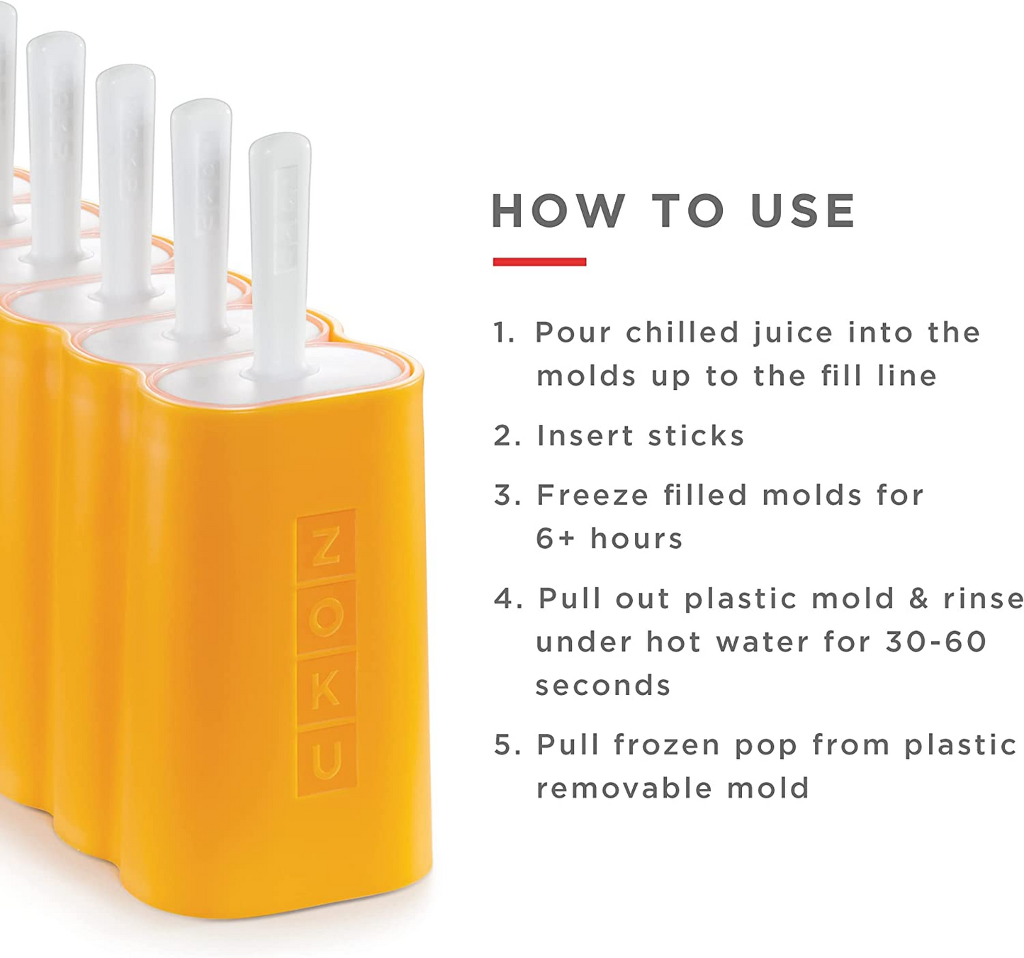 Zoku Molde infantil para picolé para picolé disponível em laranja