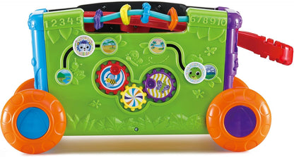 VTech Carrinho de atividades Baby Sort & Discover, Painel de atividades com luzes e materiais manipuláveis, animais, números e cores, brinquedo interativo, presente para crianças de 12, 18, 24 meses ou mais, versão em inglês