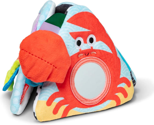 Melissa & Doug 50744 Ocean Tummy Time Triangle Bebê infantil, texturas sensoriais macias, espelho, brinquedo de chão para recém-nascidos até 6 meses de idade