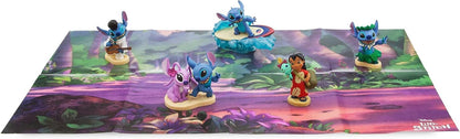 Juego de figuras de lujo de 6 piezas de Lilo y Stitch oficial de Disney Store, figuras de juguete de personajes moldeados que incluyen Lilo, Stitch y Ángel, presenta ilustraciones coloridas y detalladas, adecuado para mayores de 3 años