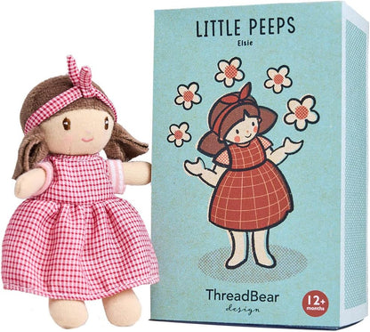 ThreadBear  Brinquedos e presentes Boneca Little Peeps Elsie - Boneca macia com caixa de presente para crianças