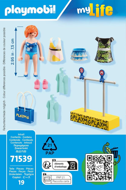 Playmobil 71539 My Life: barraca de roupas, brinquedos para presentear e dramatizações divertidas e imaginativas, conjuntos de jogos adequados para crianças de 4 anos ou mais