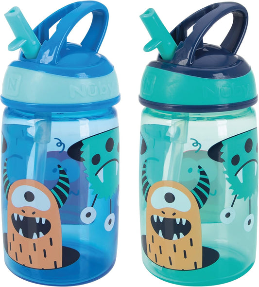 Botella de agua Nuby Mighty Swig – Vaso antiderrames para niños pequeños | 360ml / 12oz | Asa de transporte | Apto para lavavajillas y microondas | Taza adecuada para niños a partir de 18 meses.