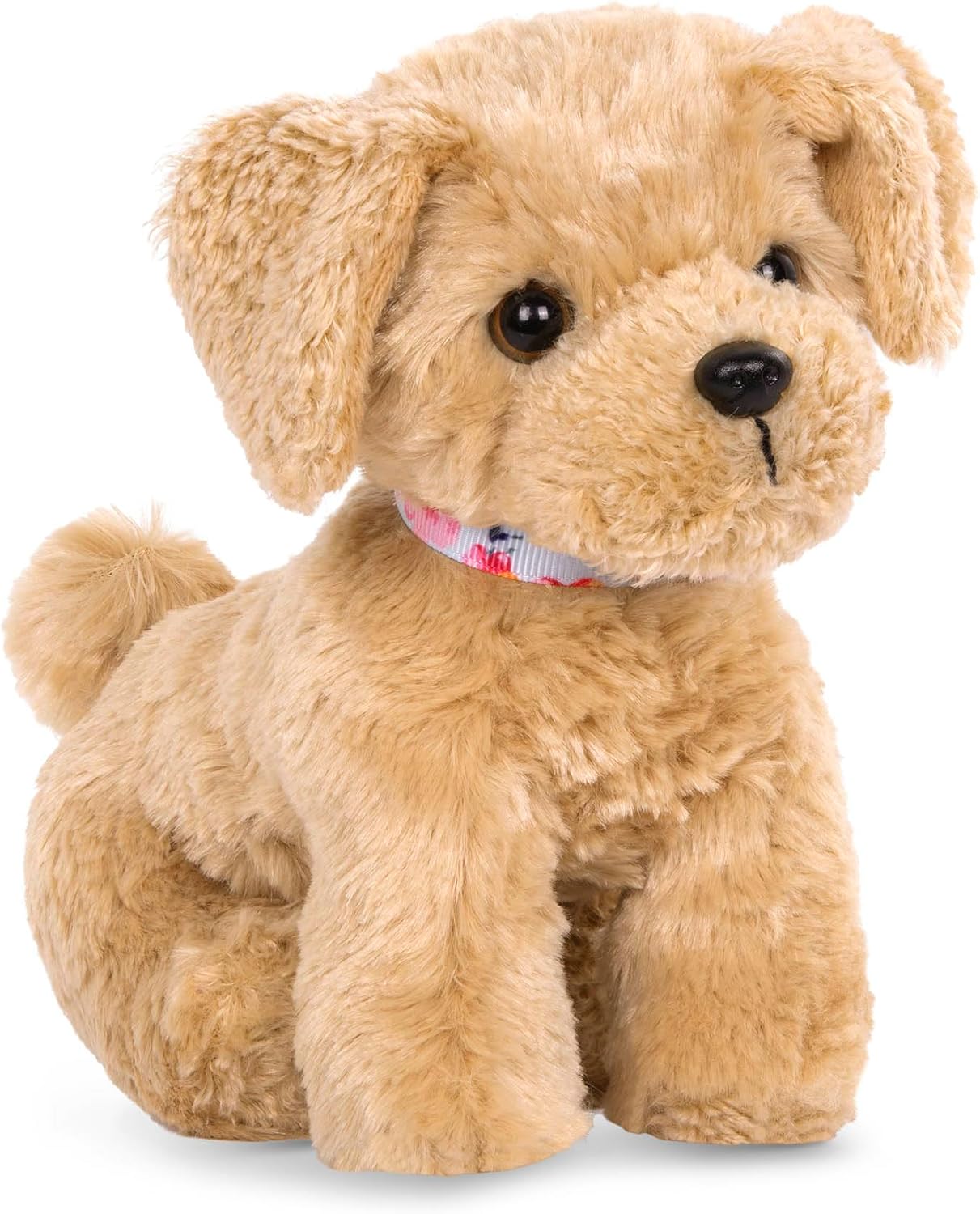 Our Generation Goldendoodle Pup – Filhote de Poodle Dourado Posicionável com Coleira e Trela Destacável para Bonecas de 18 polegadas – Animal de Estimação de Brinquedo de 6 polegadas