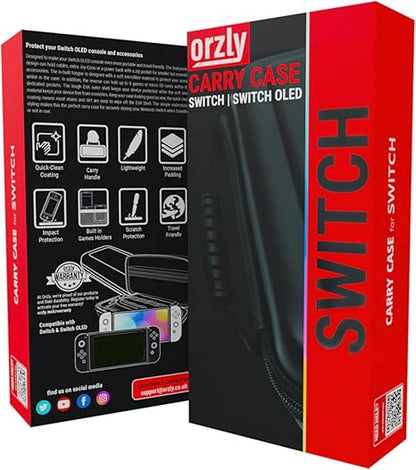 Orzly Estojo de transporte para Nintendo Switch OLED e Switch Console Estojo protetor rígido portátil de viagem Bolsa para console Nintendo Switch e acessórios