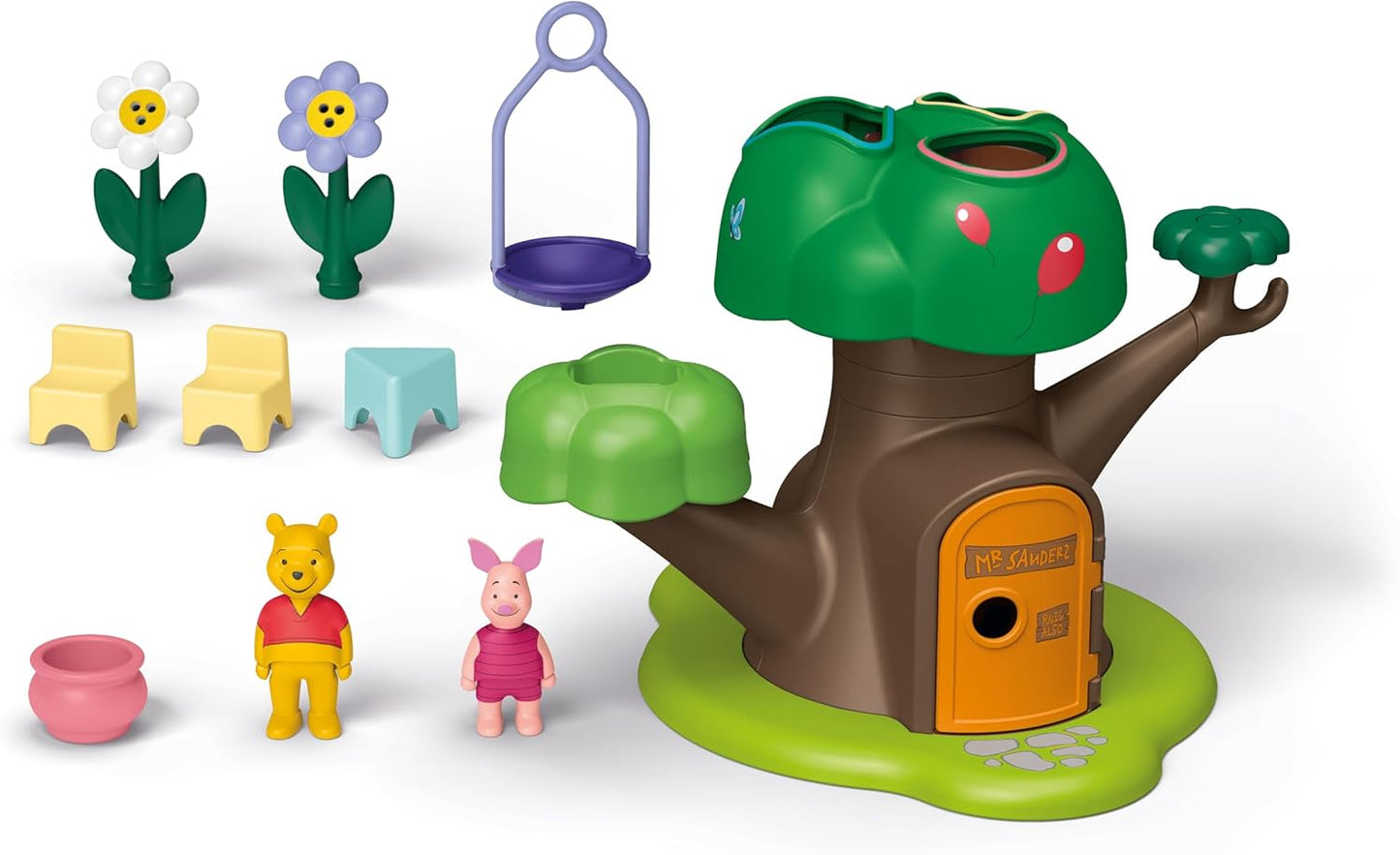 Playmobil 71693 JUNIOR e Disney: Winnie the Pooh's & Piglet's Tree House, incluindo balanço, brinquedo sustentável feito de plástico à base de plantas, brinquedo para presente