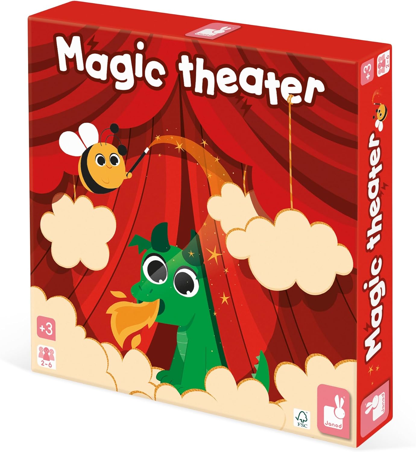 Janod - Teatro Mágico - Juego de mesa infantil - Juego de observación y deducción - Certificado FSC - Para 2 o más jugadores - Mayores de 3 años