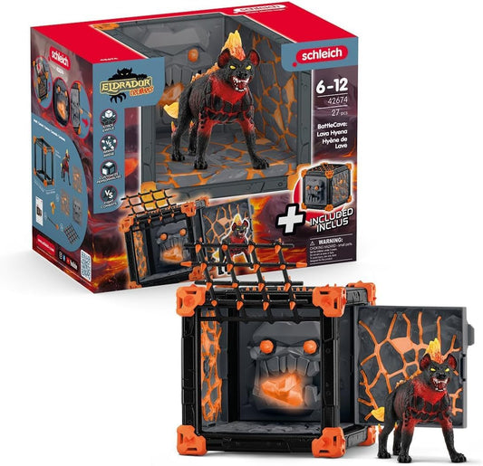 Schleich 42674 BattleCave Lava Hyena, a partir de 7 anos, ELDRADOR CREATURES - Playset, 27 peças