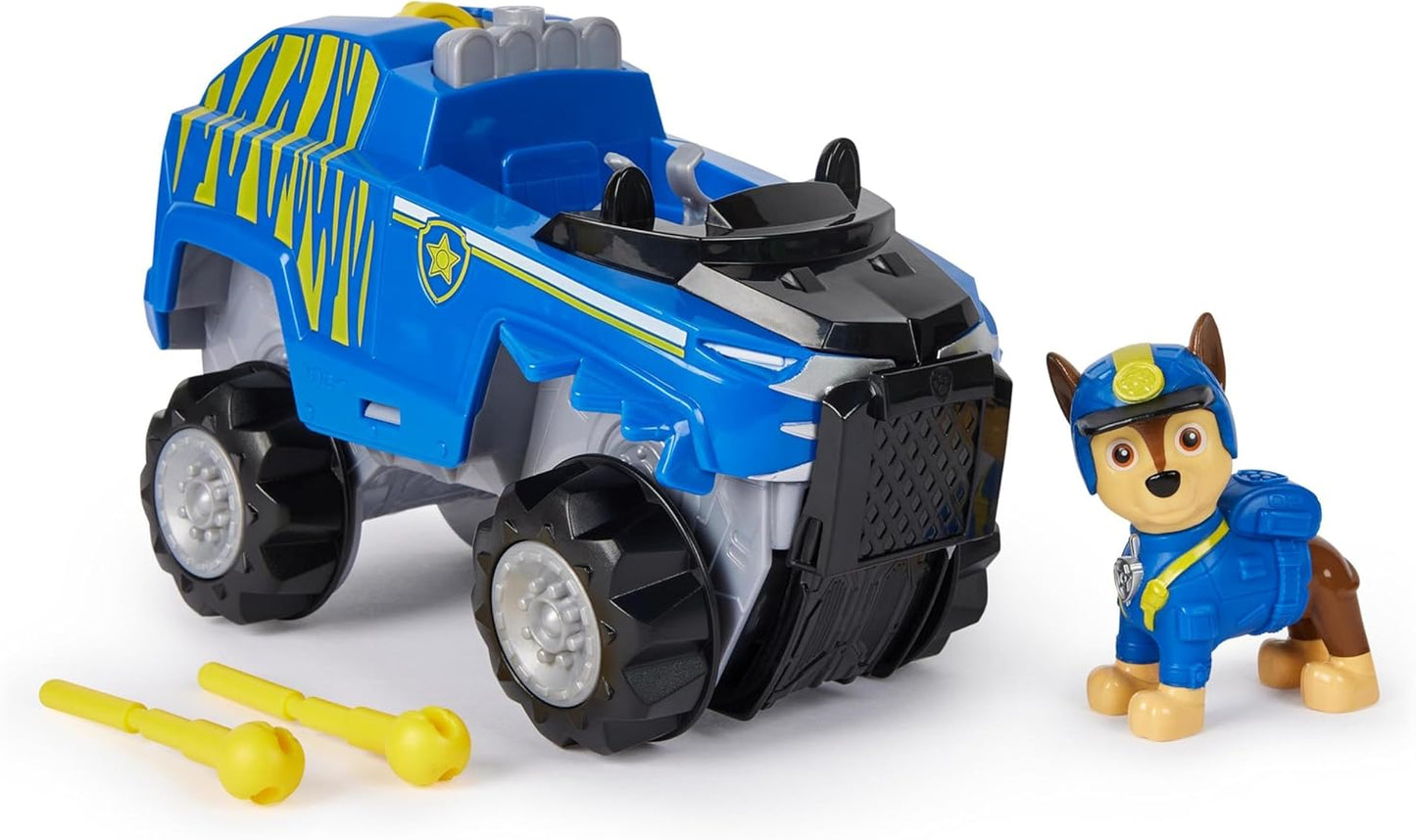 Paw Patrol Jungle Pups, vehículo Chase Tiger, camión de juguete con figura de acción coleccionable, juguetes para niños y niñas de 3 años en adelante